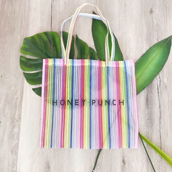Honey Punch Transparent Rainbow Tote✨New🌈 - Picture 1 of 4